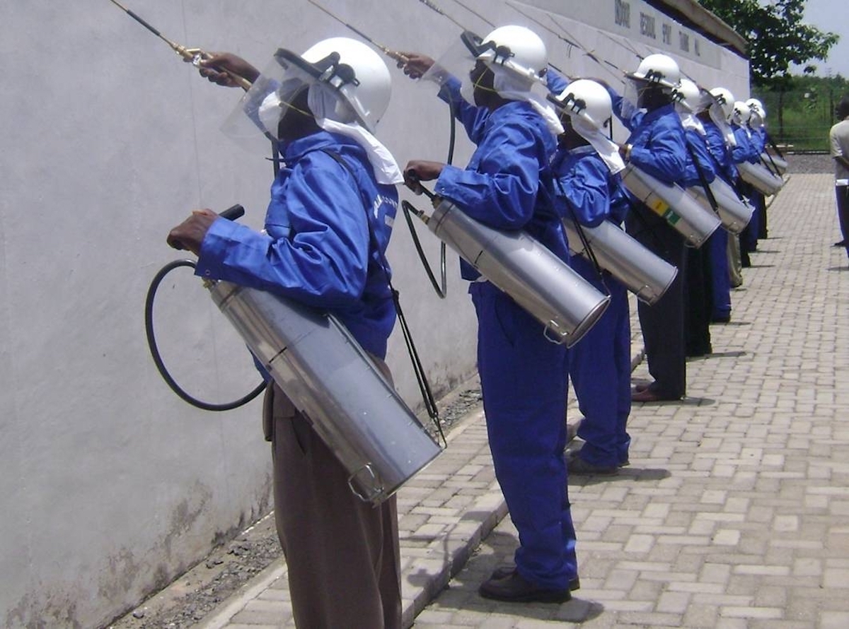 IRS spray operators receiving training