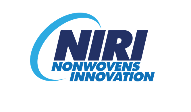 'NIRI' in dark blue with 'NONWOVENS INNOVATION' in a lighter blue staggered across two lines beneath it. A diagonal half circle surrounds all of the words on the left hand side.